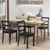 Set of 2 Wooden Armless Kitchen Chairs , Non-Slip Foot Pads, Farmhouse Style High Ladder Back Wooden Dining Room Chairs 4