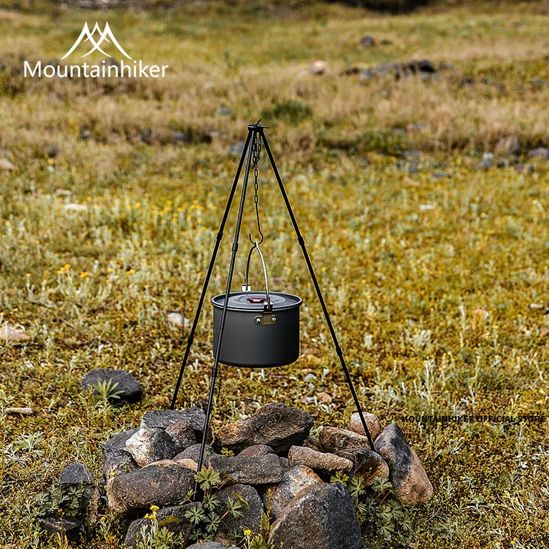 4L Camping Hanging Pot Cookware Outdoor Tableware 4-6 Persons Picnic BBQ Cooking Tourism Fishing kitchen Equipment kitchen utensils camping cookware camping cookware set