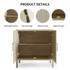 Rattan Storage Cabinet, Buffet Cabinet Sideboard with Rattan Decorated Doors, Cupboard for Hallway, Entry, Living Room 5