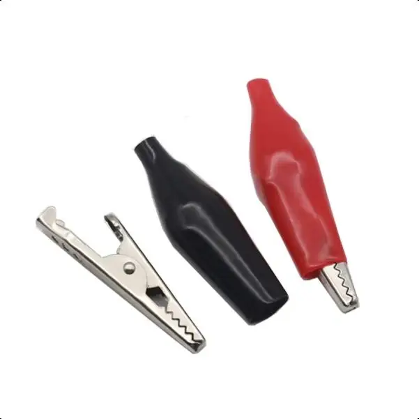 【10PCS】28MM 35MM 45MM Metal Alligator Clip Crocodile Electrical Clamp Testing Probe Meter Black Red with Plastic