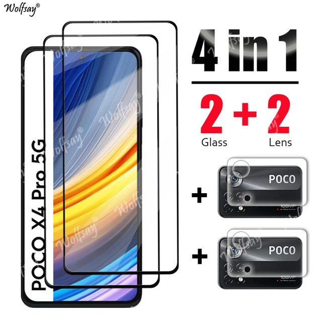 poco f5, x5 pro 9H Glass for poco x4 gt cristal protector poco x3 nfc x4