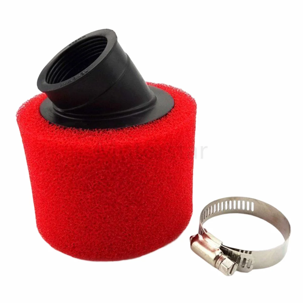 40MM Air Filter For Carburetor 110cc 125cc 140cc Dirt Pit Bike SSR YCF Carb Air Filter Cleaner Red Foam With Clamp