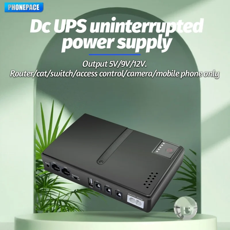 Mini UPS Backup Power Supply 18W DC1018L AC220-265V 5/9/12V Output Uninterruptible Charger for Router Optical Cat Monitor Mobile
