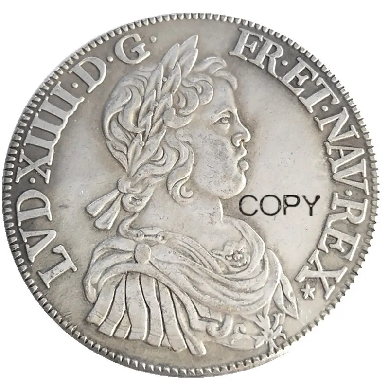 Франция, 1643, 1644 г., 1 ЭБУ-Луис Христа, Посеребренная копировальная монета