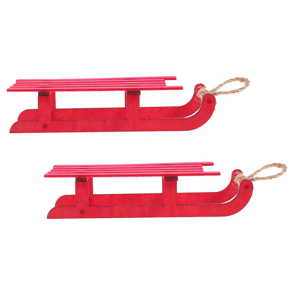 

Christmas Sled Ornament Miniature Sled Vintage Holiday Sleighs Xmas Hanging Pendant Sled Decors Christmas Tree Pendants
