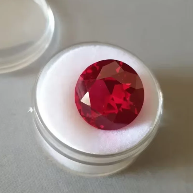 Boxverpackung: Wunderschöner roter Rubin-Edelstein, großer Rundschliff, UV-Test bestanden, Mohs-Härte, für Schmuckherstellung/Sammlung/Geschenkstein – Detail 4