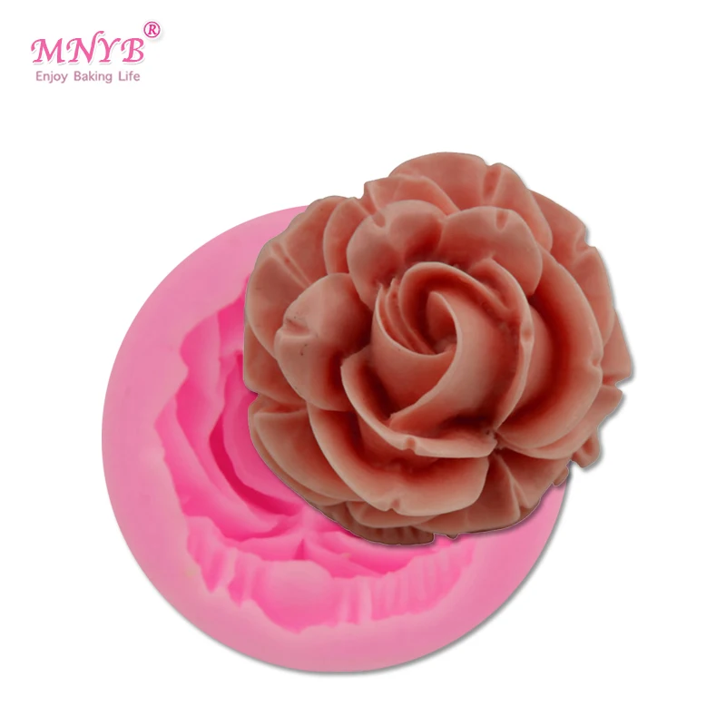 Show Ydzm 3D DIY Flower Bloom Rose Shape Silicone Fondant Soap 3D Cake Mold Cupcake Jelly Candy Chocolate Decoration Baking Tool 