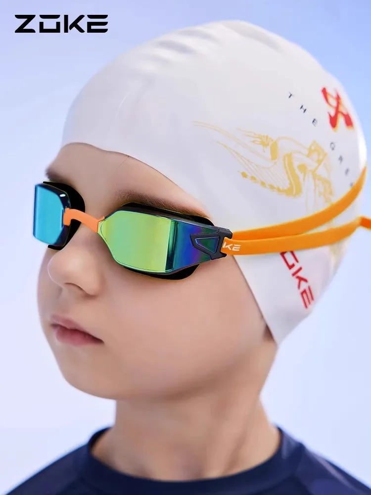 Children'S Competition Swimming Goggles Boys' High Definition Anti Fog, Waterproof, Electroplated Professional Swimming Glasses