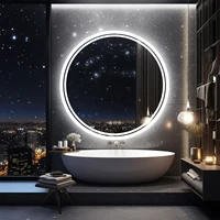 Bathroom Mirror with LED Lights Circle Backlit Illuminated Wall Mounted Lighted Mirror Anti-Fog 3 Colors Change IP65 Dimmable - Image 3