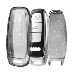 Transparent TPU Car Smart Key Fob Protector Cover (Black)