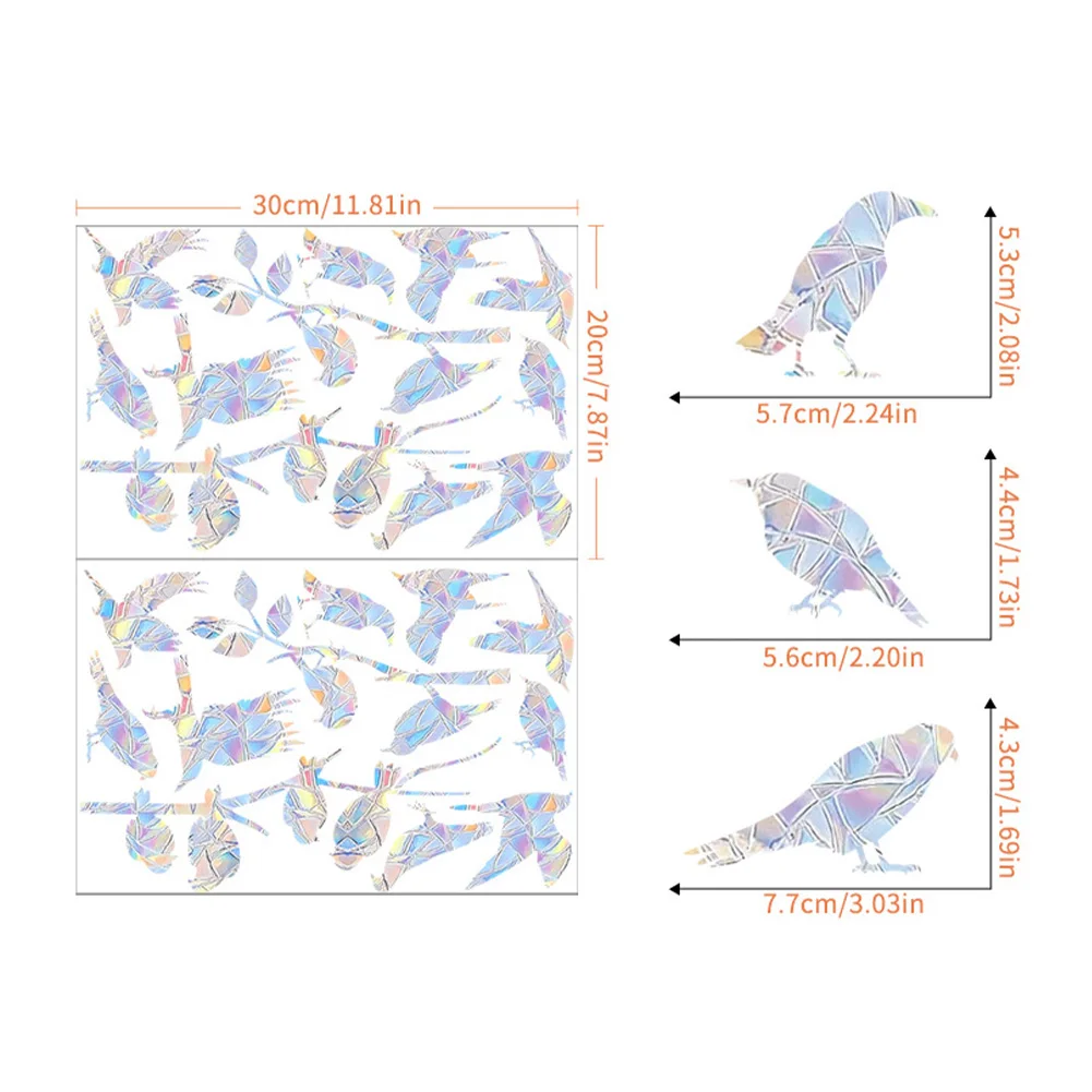 Bird Rainbow Suncatcher Window Stickers For Baby Kids Rooms Home Decortion PVC Glass Window Decals To Save Birds From Collisions window stickers