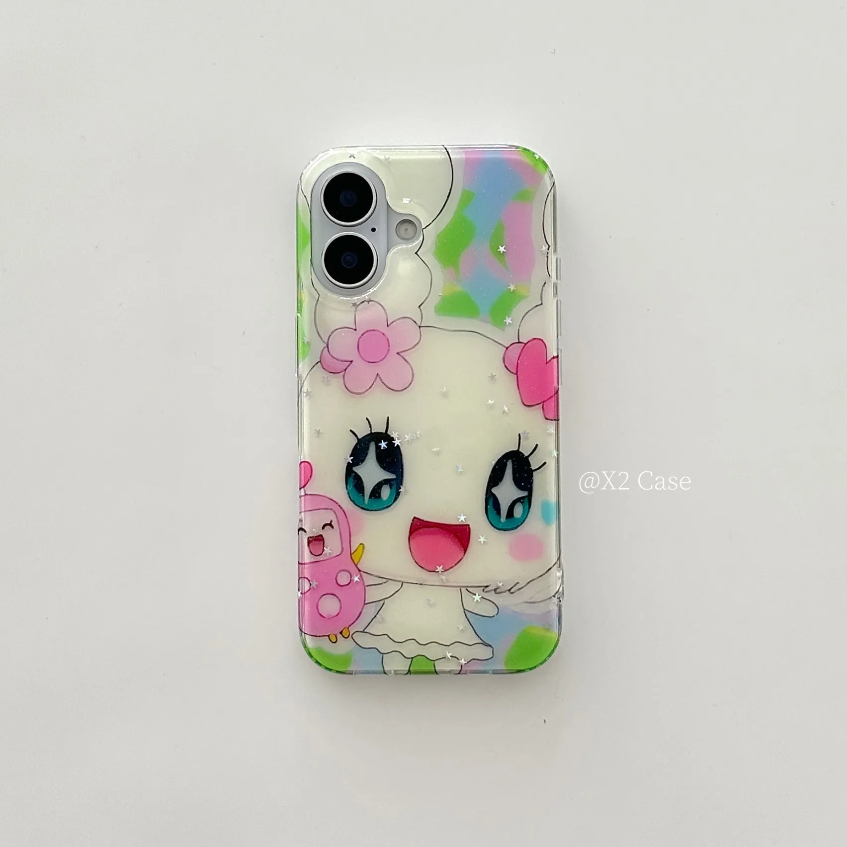 Korean Cartoon Tamagotchi Feather Texture Phone Case