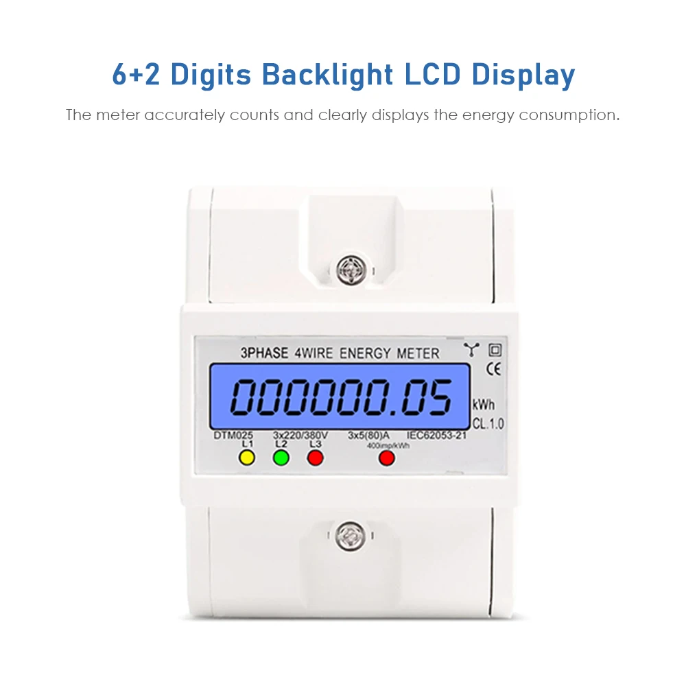 DIN  ġ   ,  Һ kWh , 3  4 ̾  , 220 V, 380V, 5-80A
