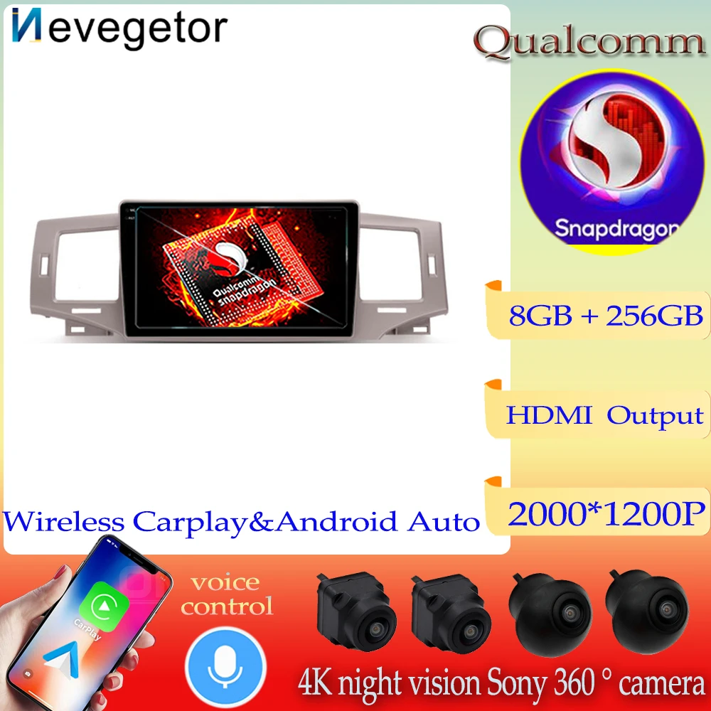 

Android 13 Qualcomm для Toyota Corolla 9 E120 2004 - 2006 Автомагнитола мультимедийный видеоплеер навигация GPS стерео BT
