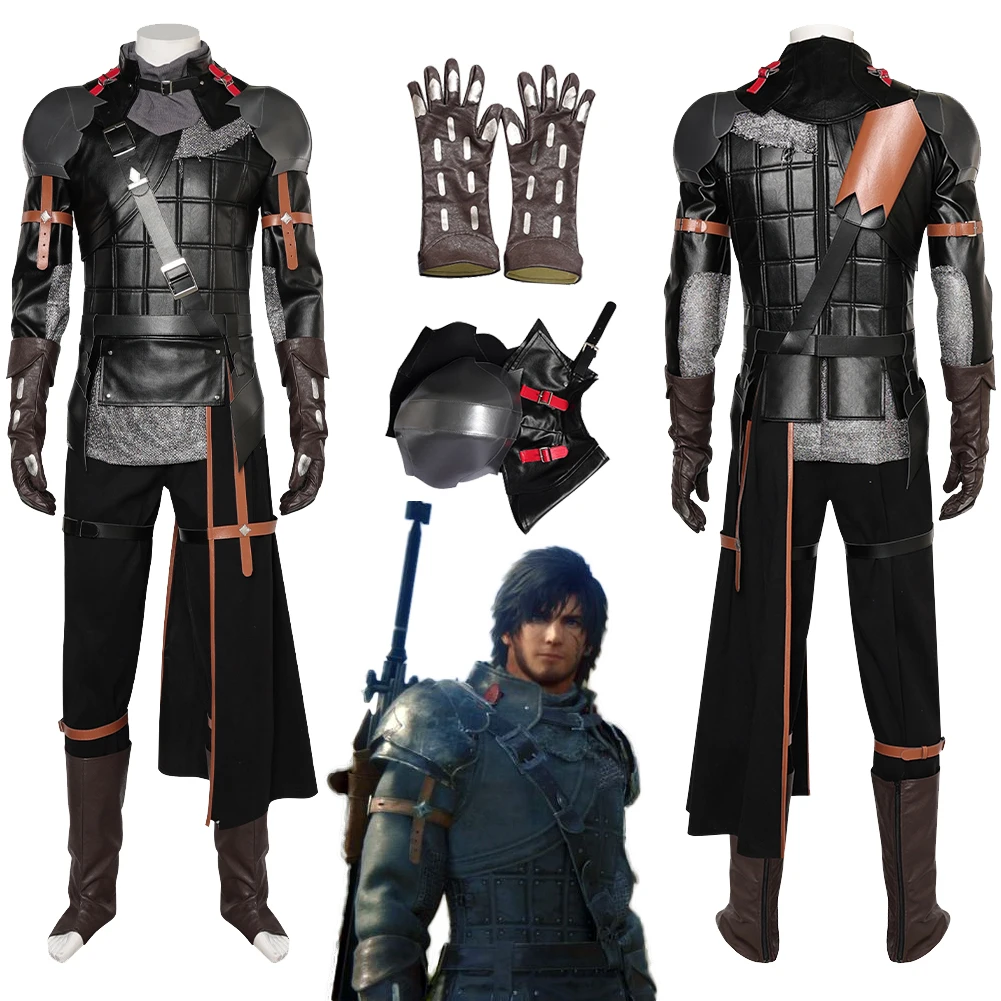 

FF16 Clive Rosfield Cosplay Men Costume Anime Game Final Fantasy XVI Black Battle Suit Disguise Male Halloween Roleplay Cloth