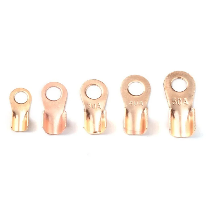 70/160/280/350PCS 10A-50A Open Crimp Ring Connector OT Cable Electrical Wire Terminal Copper Lugs Terminal Connectors Kit