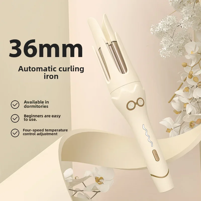 Korean Style Automatic Hair Curler 36mm Large Roller Hair Damage-free Big Wave Perm Machine Negative Ion Curling Iron