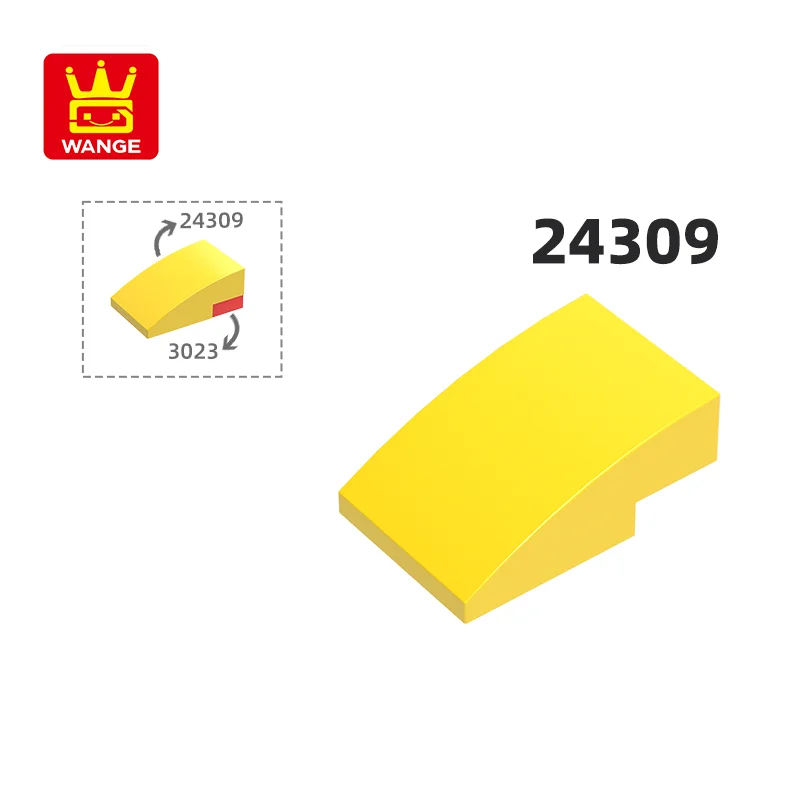 WANGE 24309 100g/74PCS 3x2 곡선형 플라스틱 블록 Moc 컬러 곡선..