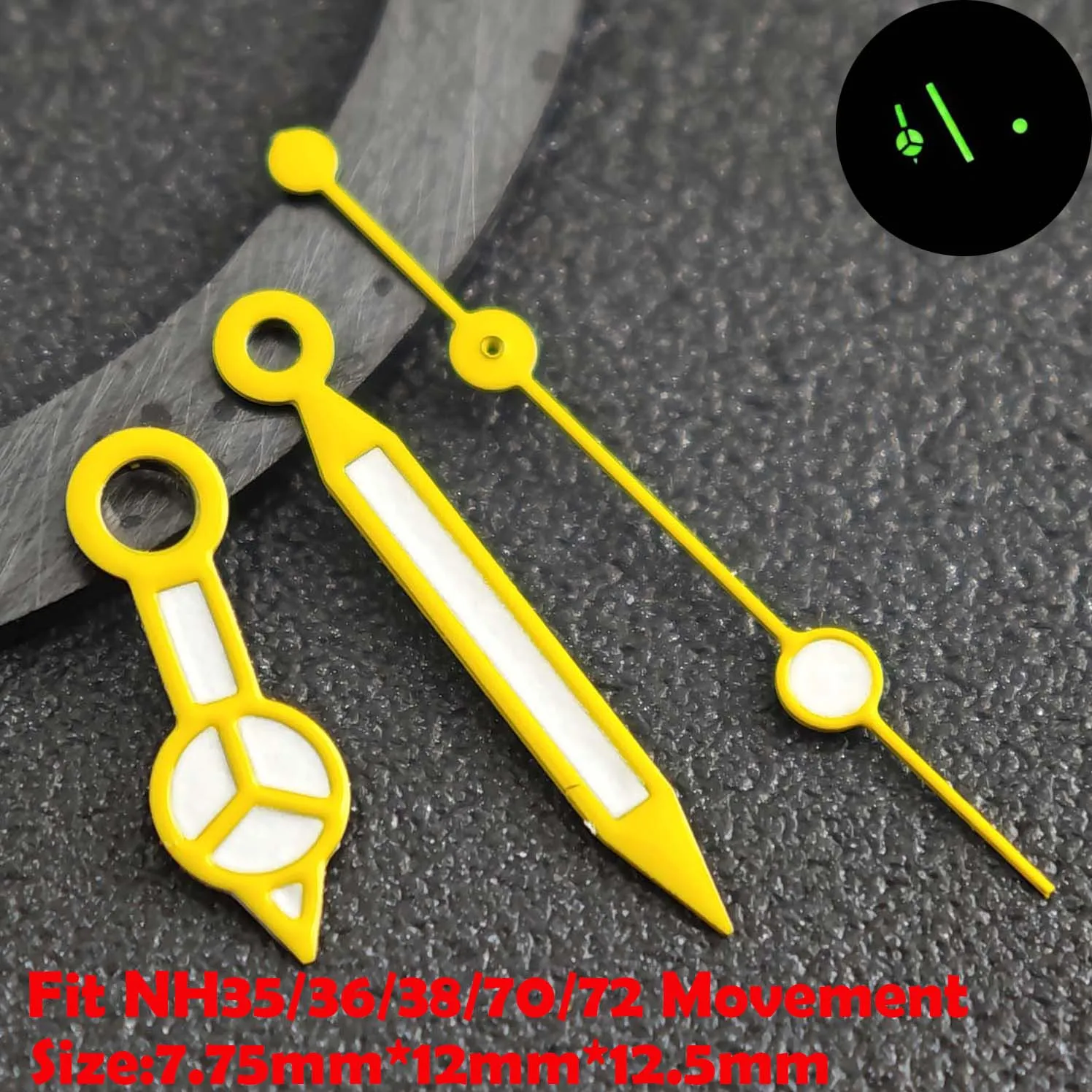 Luminous Green/Blue-Green Watch Hands - Premium Replacement Parts
