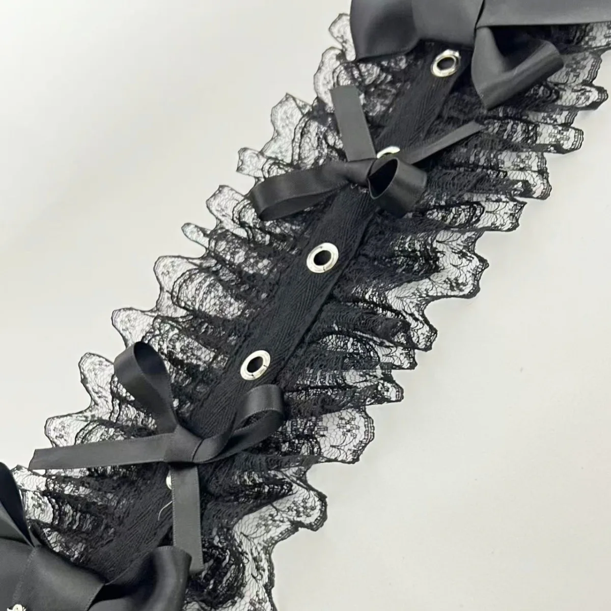 Damen Harajuku Steampunk Y2K Spitze Flügel Kopfbedeckung Schleife Stirnband Lolita Gothic Dark Angel Kreuz Kopfbedeckung und Haarschmuck – Detail 2