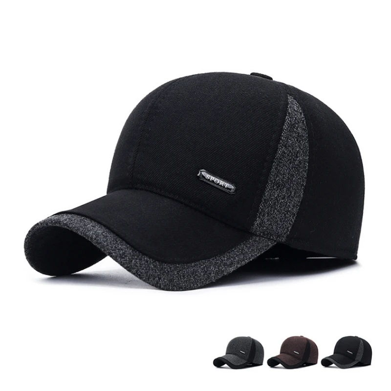 Waterproof Sports Cap Comfortable Adjustable Lined Earflap Cap Lightweight Winter Hat for Casual 2
