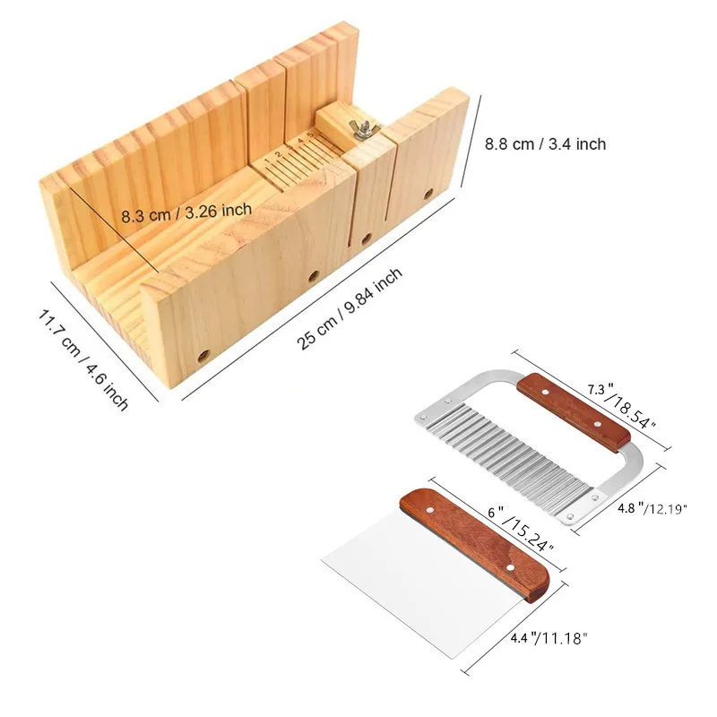 Stampo Per Sapone In Silicone Con Raschietti - Legno E Silicone Alimentare, Per Saponi Fatti In Casa - Foto 2
