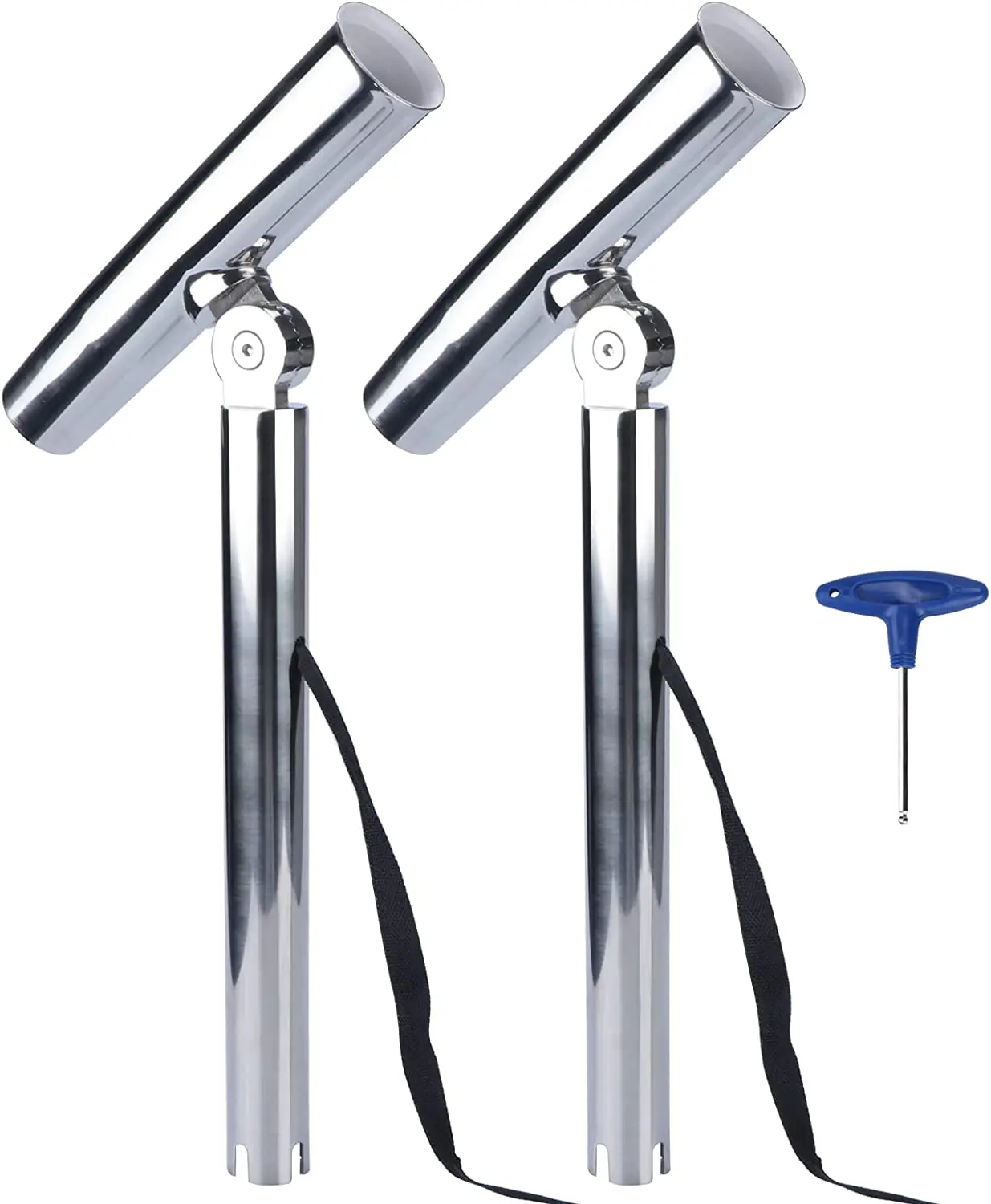2 PCS Boat Fishing Adjustable Rod Holder Outrigger Plug-in Stainless ...