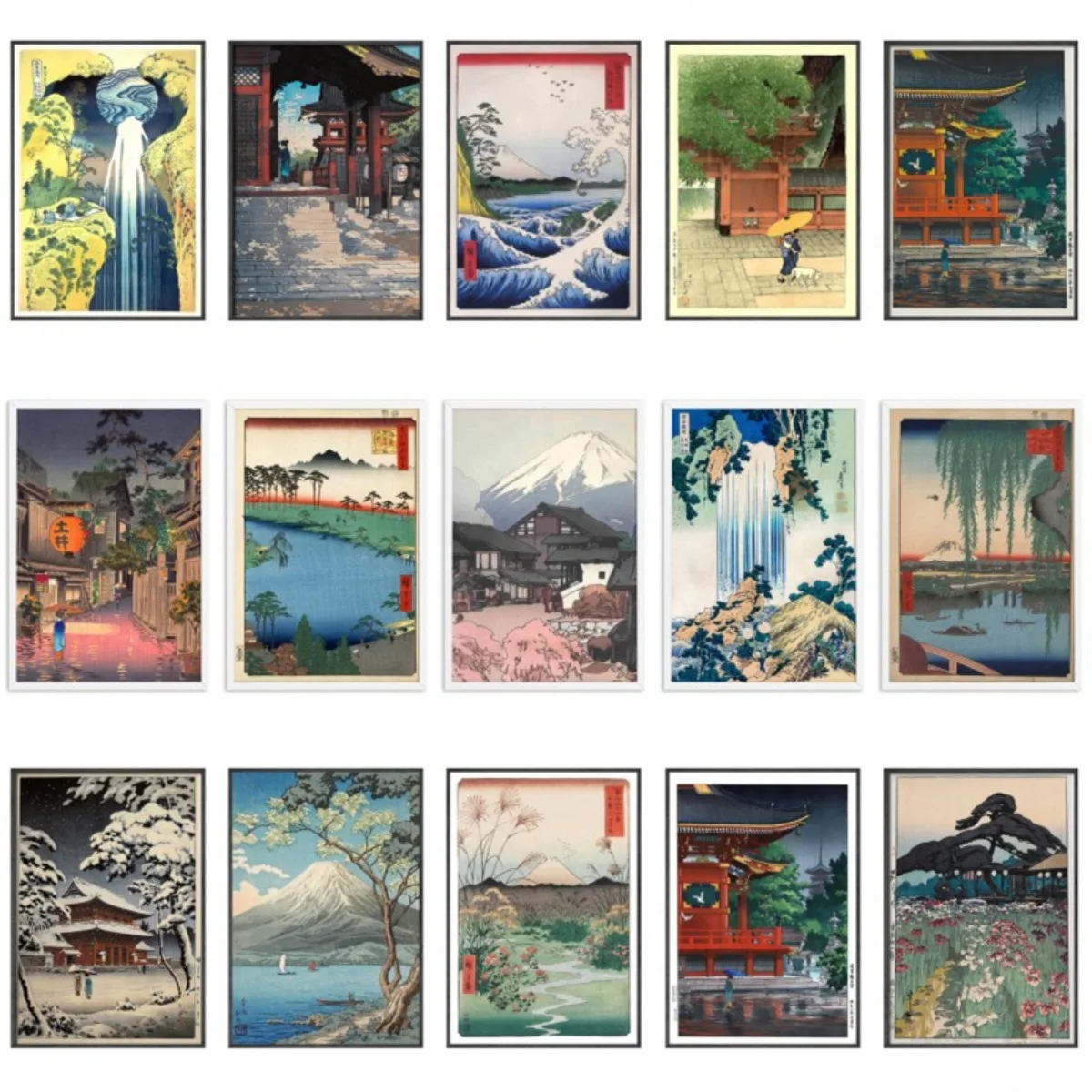 Vintage Japanese Landscape Posters and Prints Wave Kanagawa Art