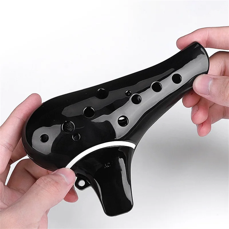 Umwelt freundliche abs Harz 12 Loch Okarina Keramik Alt C Legende von Okarina Flöte schwarz weiß Stil Musik instrument für Anfänger – Detail 11