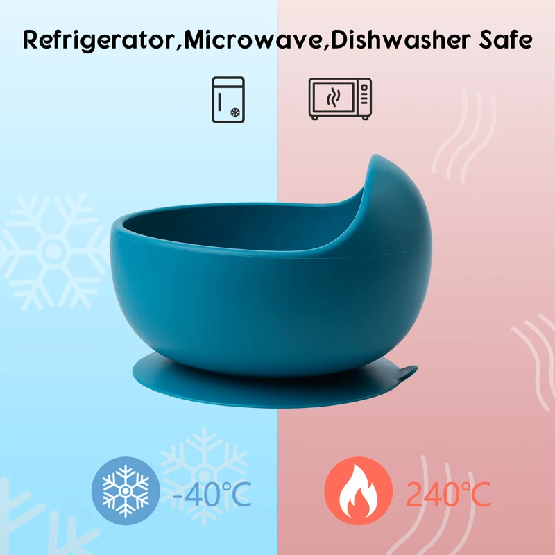 TYRY.HU Children's Tableware Baby Complementary Food Training Silicone Tableware Baby Suction Bowls Toddler Training Tableware 4