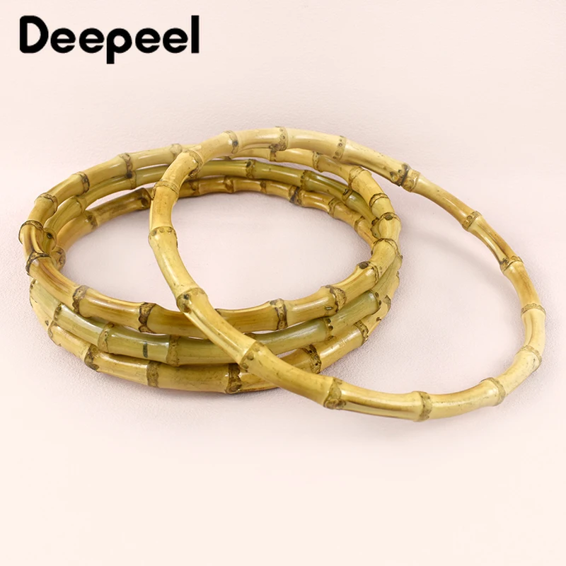 1/2/4 Stück Deepeel 7–18 cm natürliche Bambus-Taschengriffe für Damen, Handtasche, Geldbörse, Griff, gewebter Taschenring, DIY handgefertigte Taschen, Zubehör