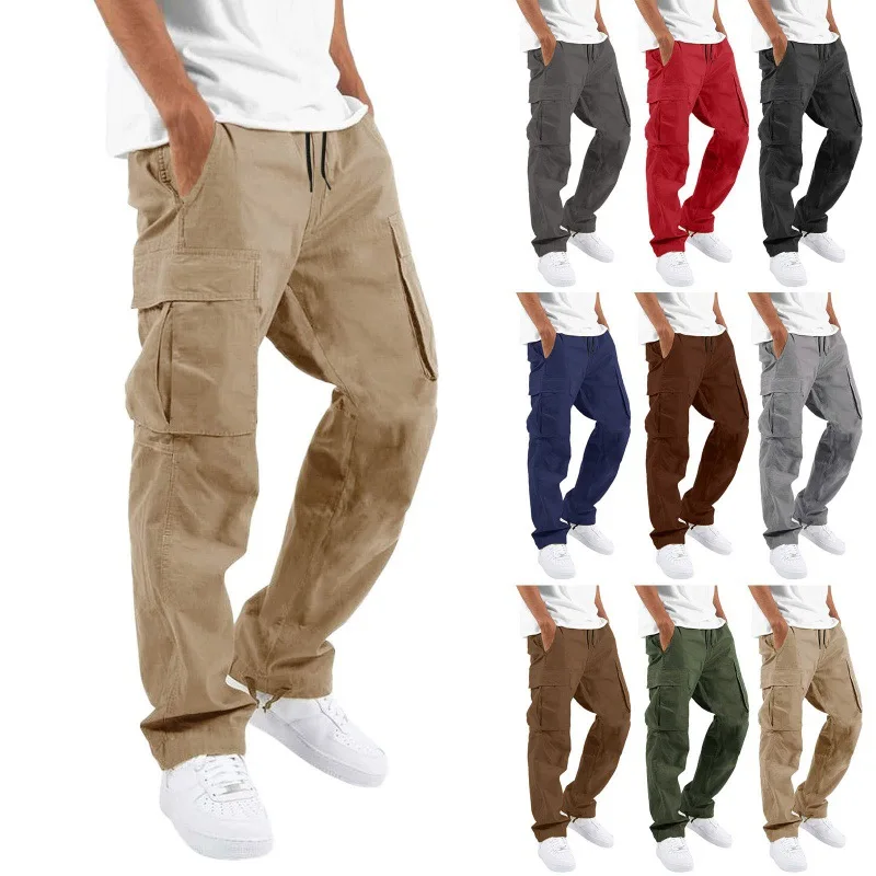 Amerikanische High-Street-Cargohose für Herren mit mehreren Taschen, trendige, weit geschnittene, übergroße Freizeithose S-5XL – Detail 2