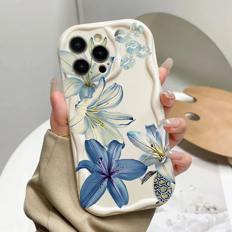 Charming Blue Pink Lily Phone Case Cover
