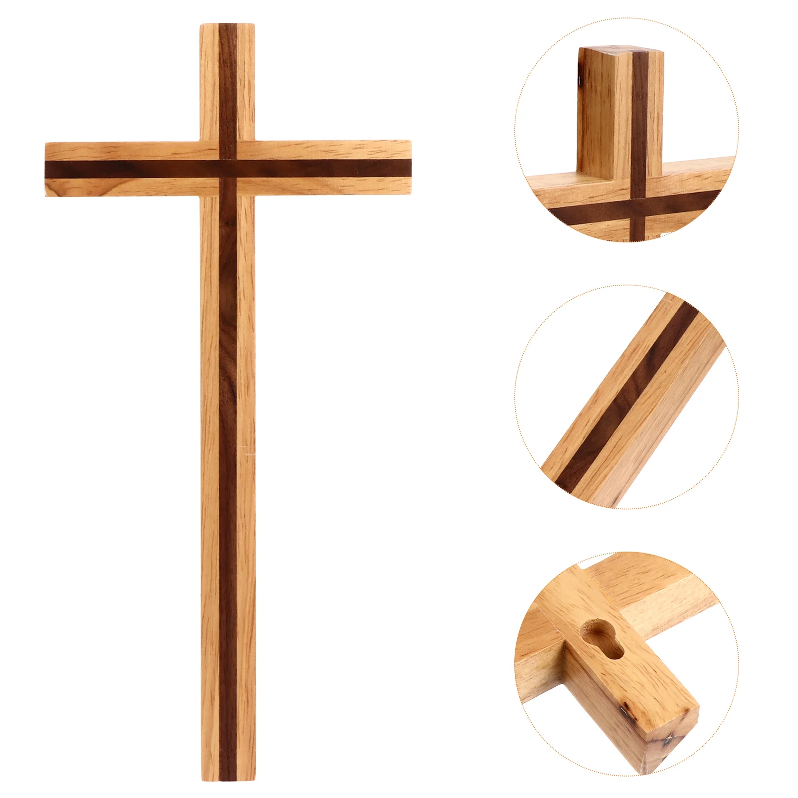 

1pc Wooden Cross Pendant Wooden Handicraft Cross Hanging Cross (Wood Color)