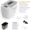 Bread Machine with Dual Kneading Paddles 15-in-1 Breadmaker Dough Maker with Gluten Free Setting, 3 Loaf Sizes 3 Crust 6