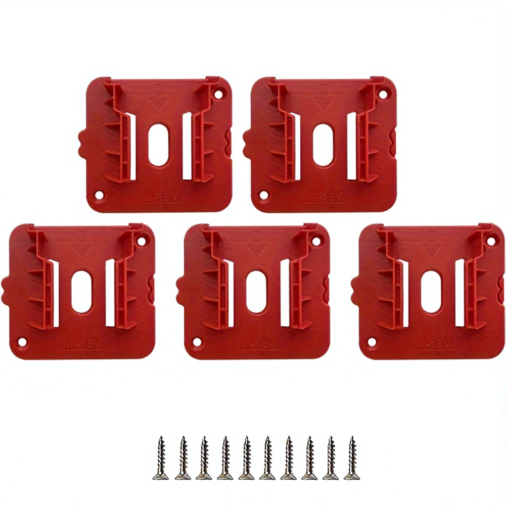 5pcs Battery Holder Battery Rack for Milwaukee M18 18V Battery Storage Battery Dock Mount for Work Vans Shelves And Toolboxes