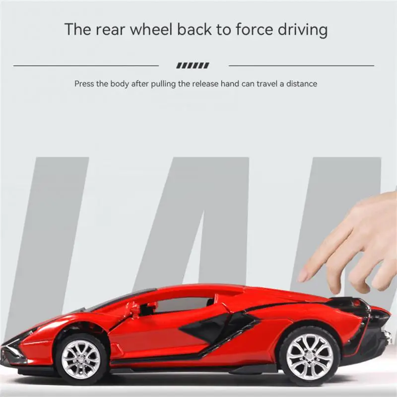 

Моделирующая модель автомобиля Lamborghini из сплава, открывающаяся задняя часть двери мальчика, Детская игрушечная машинка, игрушечные украшения
