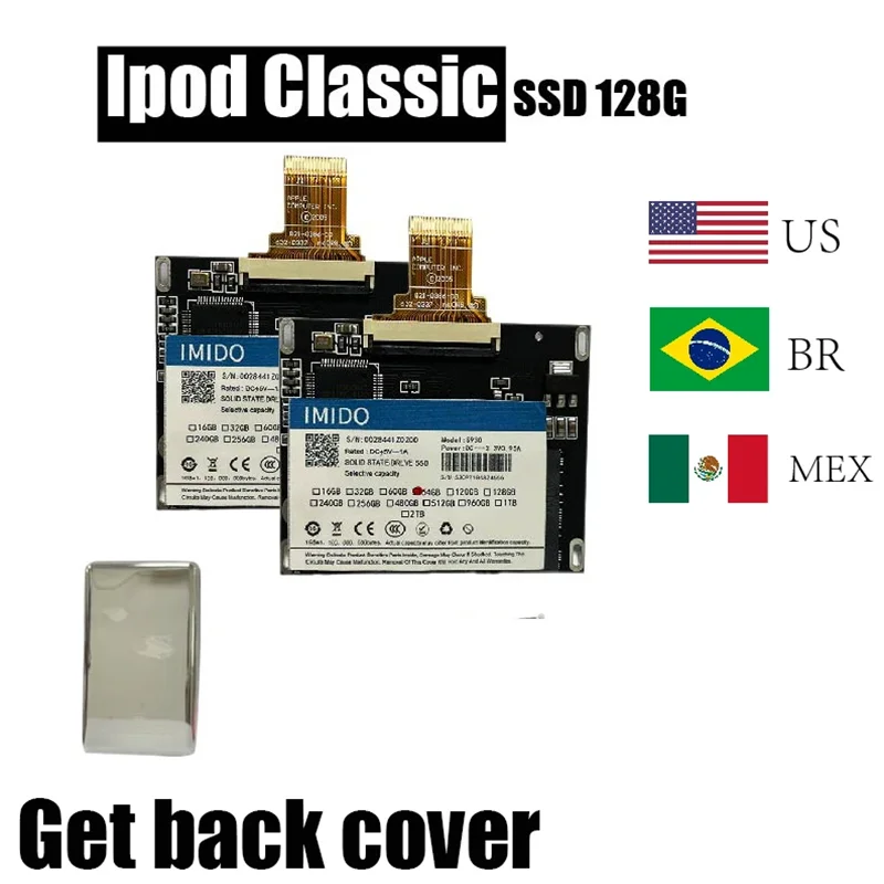 iPod Classic 第5世代 mSATA化128GB 電池新品 iPod Classic アップグレードキット SSD 128GB 付属パーツ 第5