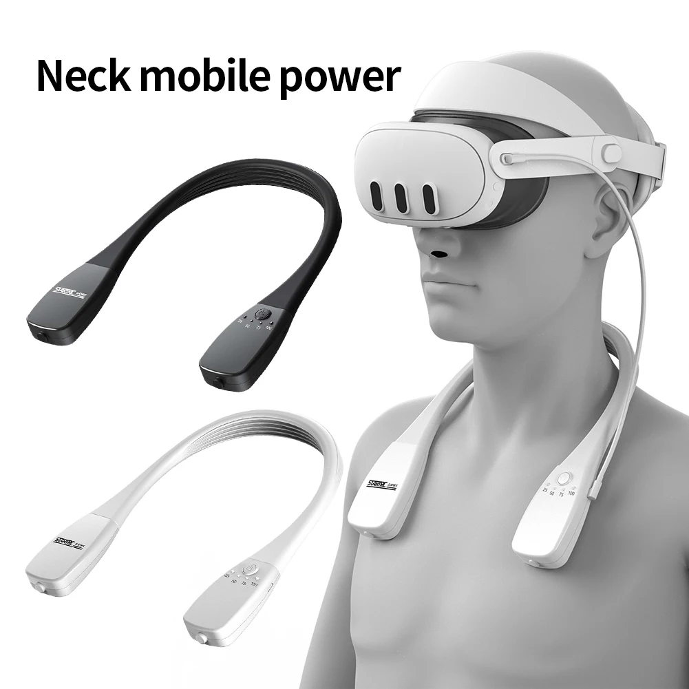 

Внешний аккумулятор VR Neck на 10000 мА · ч, батарейный отсек, быстрое зарядное устройство Type-C, портативное зарядное устройство для Meta Quest 3/2/Pro & Pico 4/4 Pro