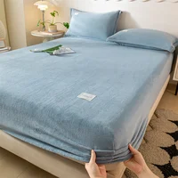 Velvet Thermal Bed Sheets Plush Fabric Mattress Cover For Winter Bed Cover Bed Bed Linen Set For Single Double King Queen Bed 1