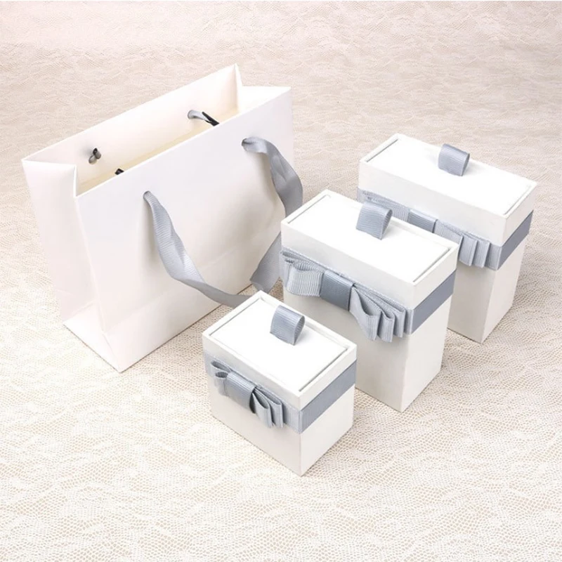 24-teilige Schmuck-Organizer-Box für Ringe, Ohrringe und Halsketten mit grauer Schleife, tragbare Schubladenboxen für Hochzeit, Reisen und Geschäftsreisen – Detail 6
