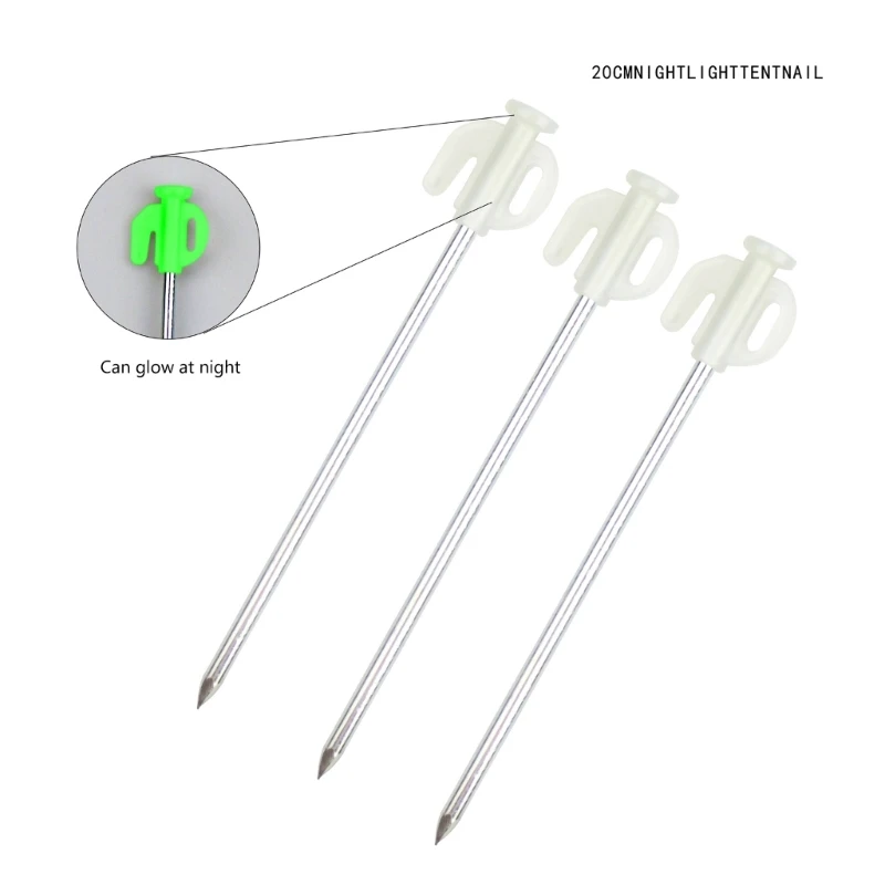 

16Pcs Tent Nails Peg Luminous Steel Tent Stakes Golden Tent Hook Ground Anchors Outdoor Canopy Stake Camping Accessories