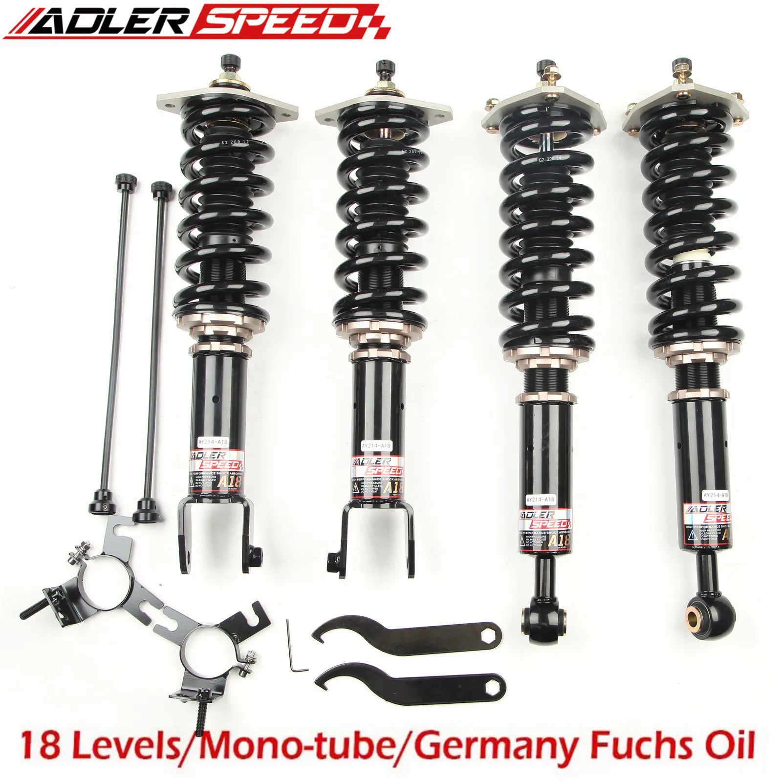 

ADLERSPEED 18 Way Mono Tube Coilovers Lowering Suspension For Infiniti G37 Coupe / Sedan RWD (CV36/V36) 2008-13