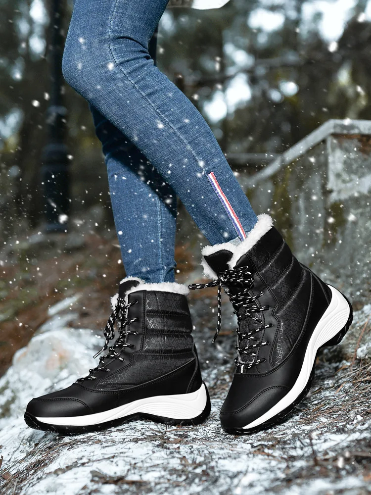 Women's Winter Shoes 2024 New Snow Boots Plush Warm Ankle Boots Women's Winter Shoes Boots Botas Mujer