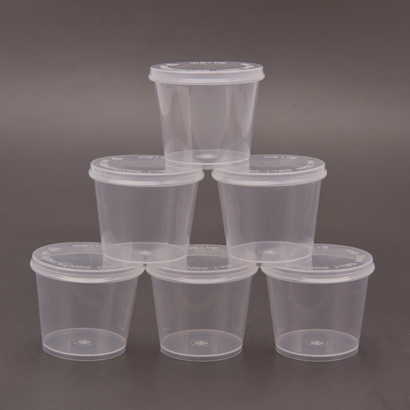 25pcs 25ml Disposable Plastic Takeaway Sauce Cup Containers Food Box Paint Box With Hinged Lids Pigment