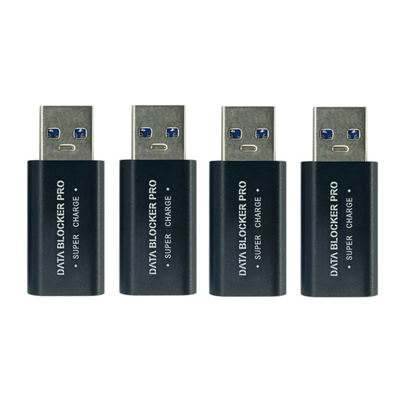 

4 шт., USB-блокировщик данных, защита данных от кражи данных только для быстрой зарядки, защита от угона сока, отказ от взлома