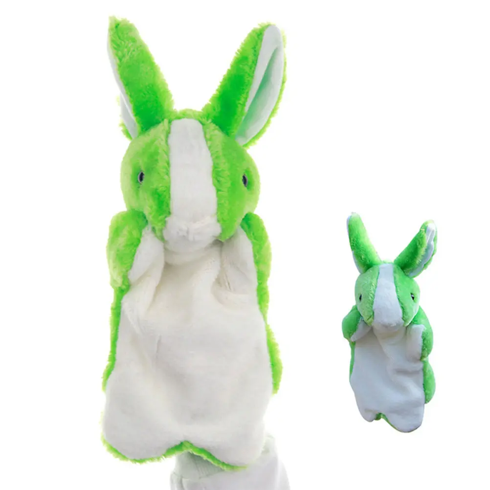 토끼 손인형 이야기 속내기 소품 어린이를 위한 역할놀이 액세서리 파티 선물 녹색 동물 디자인 편안하고 내구성이 뛰어난 안전한 제품