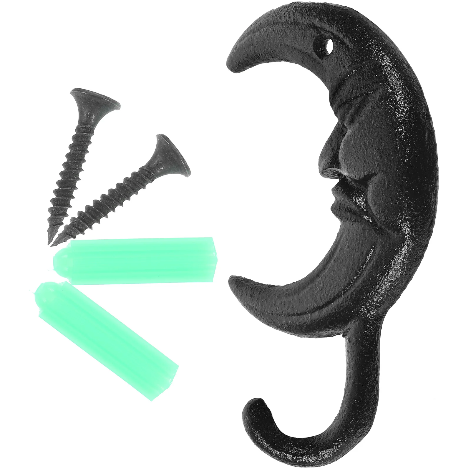 

Household Decorative Iron Hook Wall Mounted Moon Shaped Hook Multi-use Hats Coats Hook
