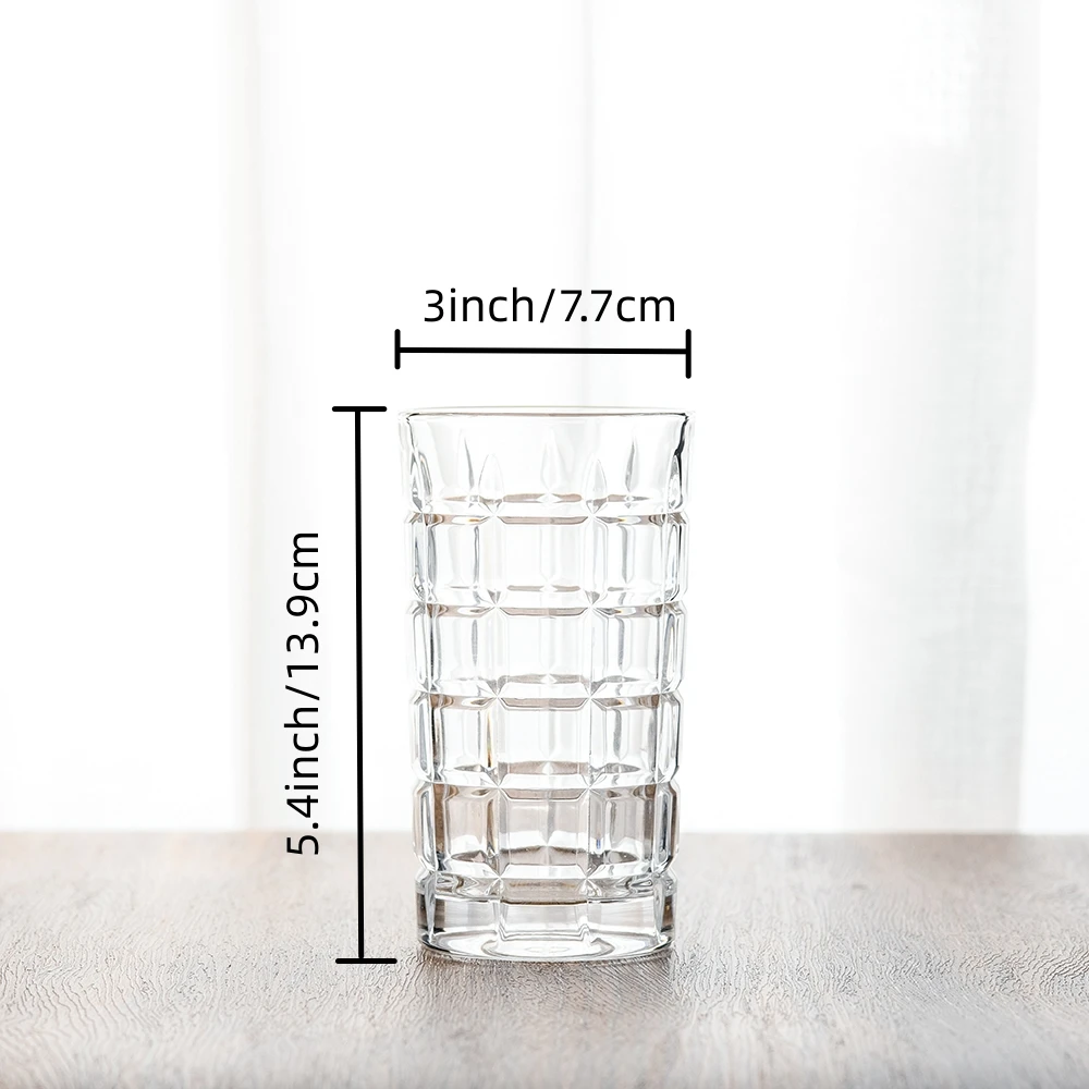 NOVARE 4pcs 11.5oz Highball Glass Premium Whiskey Glass Drink Cup Party Supplies Suitable for Gift Giving