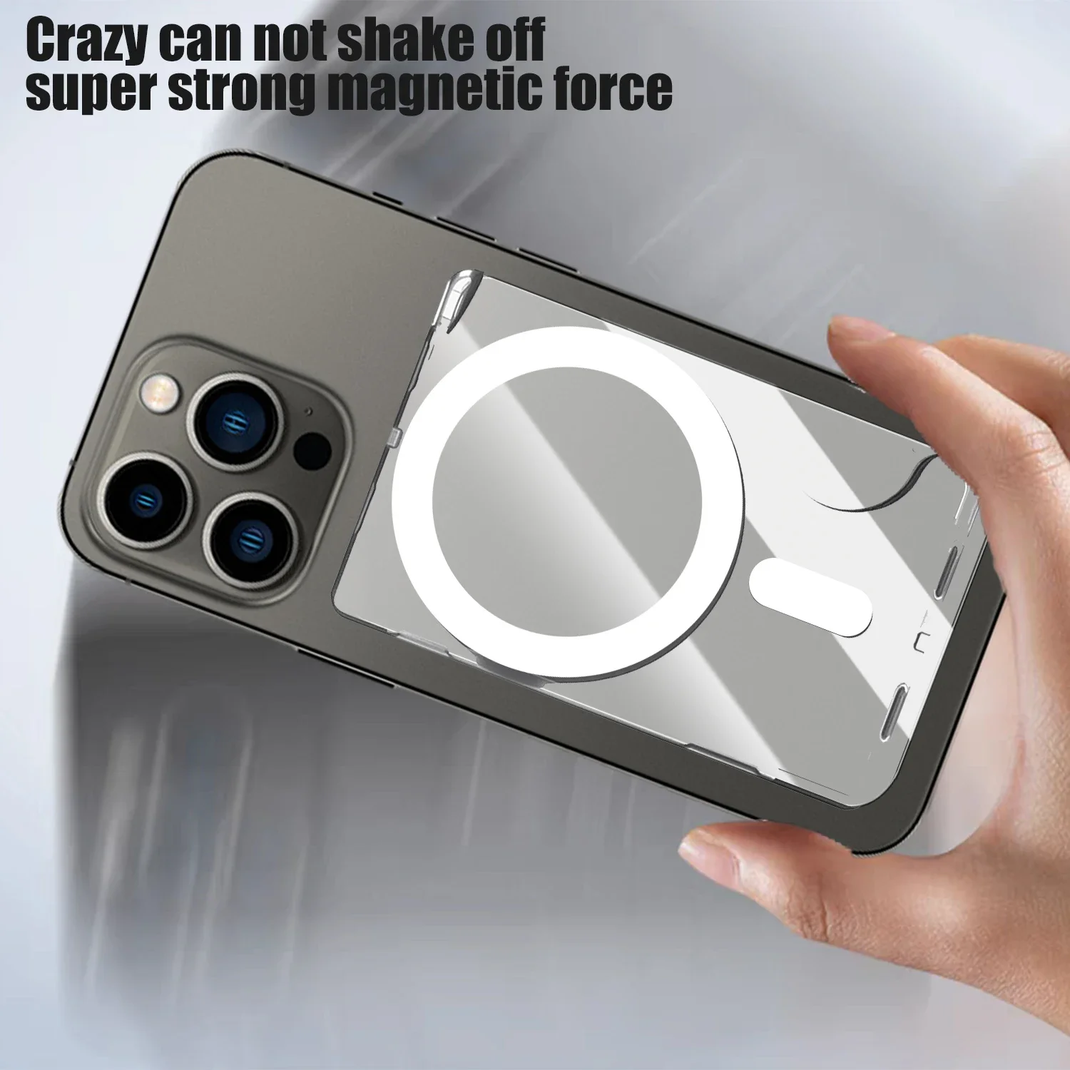 Magnetic Clear Wallet Plastic Holder For Magsafe Strong Case Portable Back Card Slots Cover for iPhone 16 15 Pro Max Samsung Mi